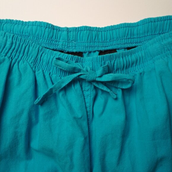 NWT Erika Cropped Pants Size 3X High Rise Straight Leg Turquoise Color Caribbean - Picture 5 of 11